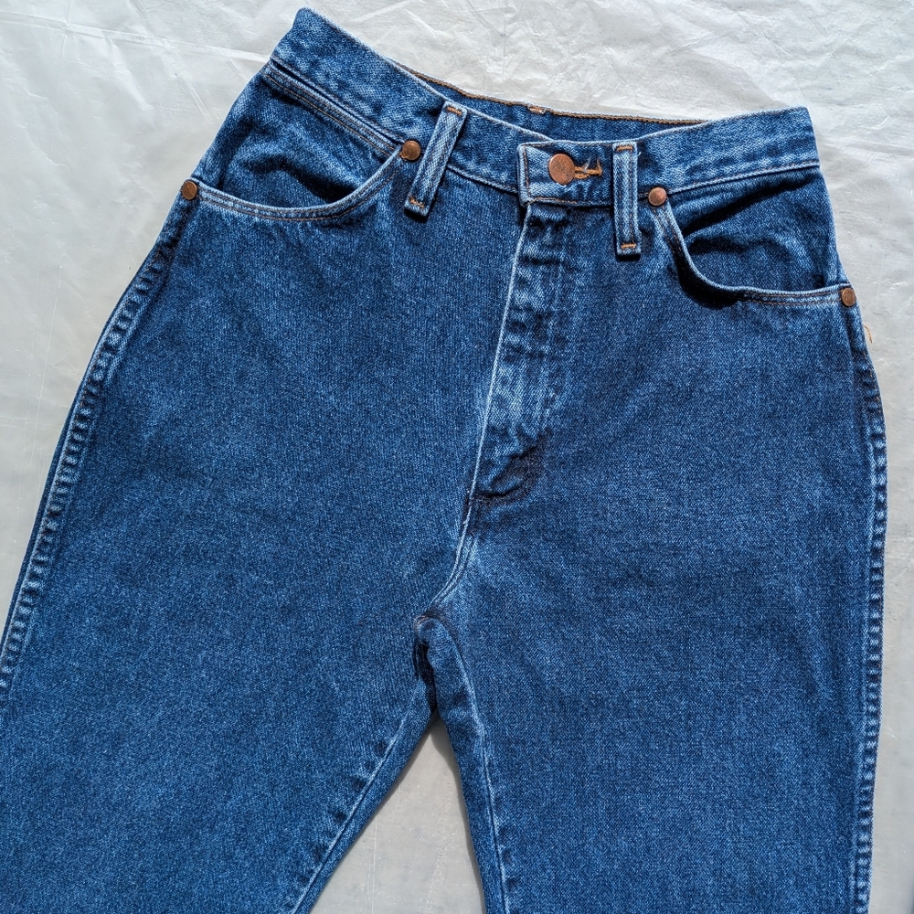 USA Vintage Wrangler Bareback Jeans High Rise Straight Leg Wedgie Western Rodeo - Picture 15 of 17